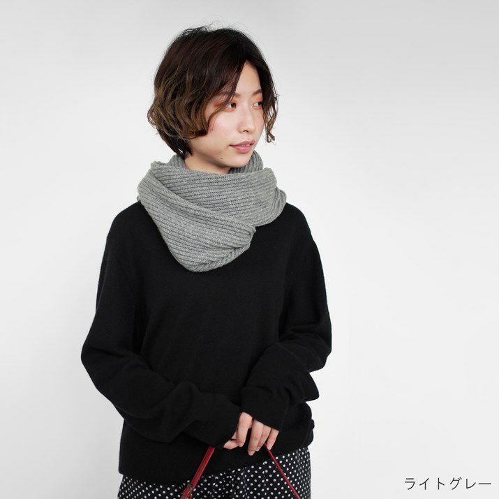 美品 畦スヌード 完売 グレー 美品 畦スヌード 完売 グレー