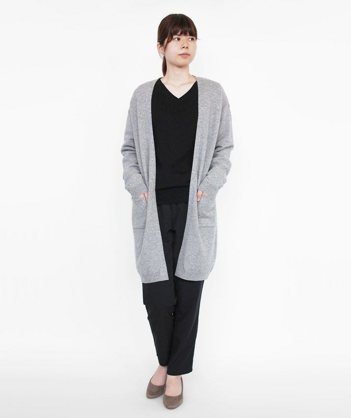 H&M ロングニットカーディガン(七分袖) M グレー 完売品 最終お