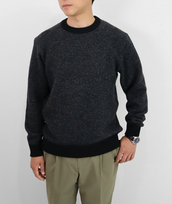 ウール100％メンズタック編みニット セーター | Milestone公式