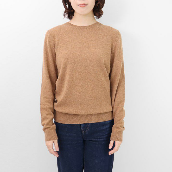 ATON カシミヤ100% クルーネックニット プルオーバー キャメル 02 23区