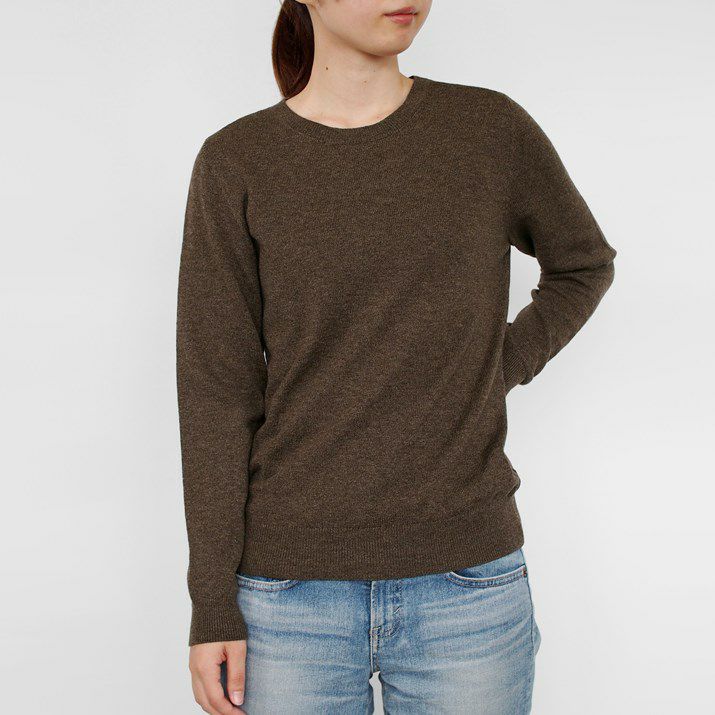 未使用 カシミヤ クルーネックニットセーター カシミヤ100% 4 M ブラウン カシミヤ100％クルーネックセーター | Milestone公式オンラインストア