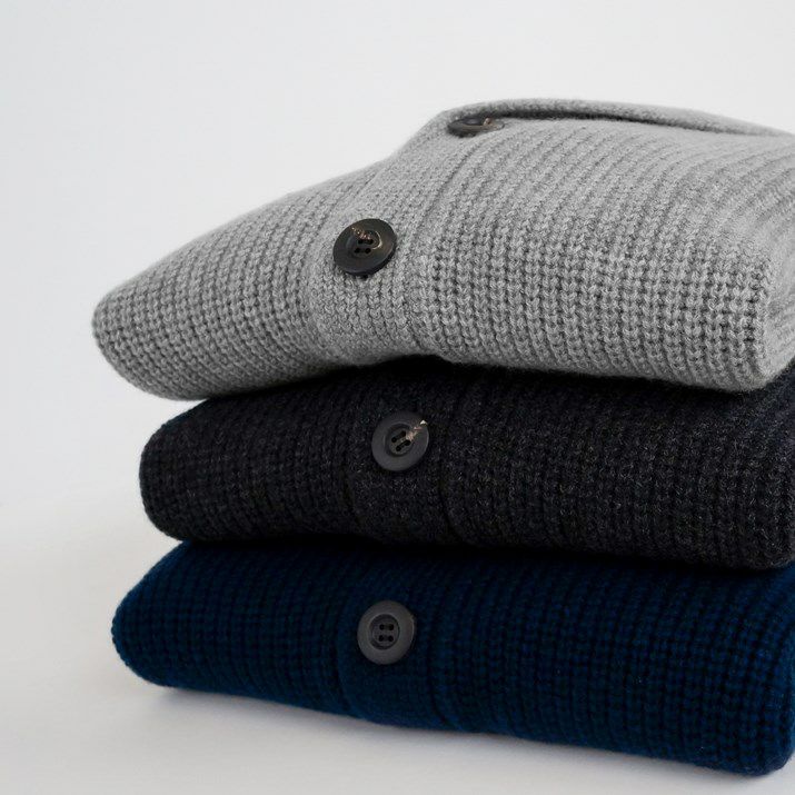 カシミヤ100％メンズ畦編みショールカラーカーディガン | Milestone
