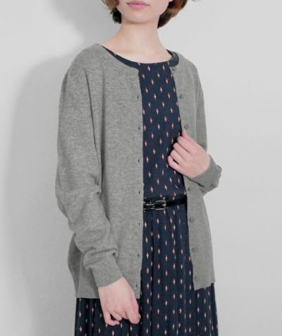 45R カシミヤ100% カーディガン ネイビー 日本製】カシミヤ100% ミドルレングス Vネック カーディガン レディース