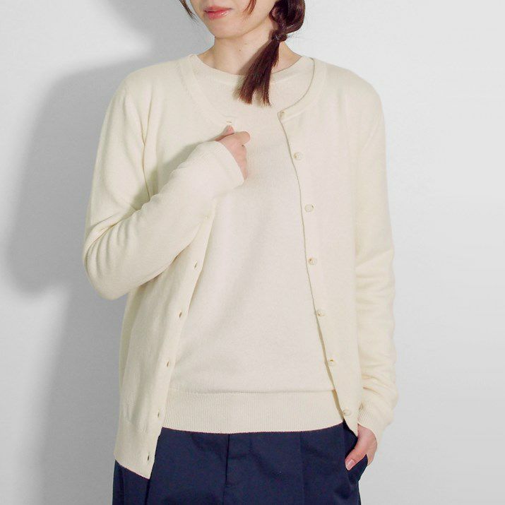 J276ね@ Refined 極上カシミヤ100% クルーネックカーディガン カシミヤ100％クルーネックカーディガン | Milestone公式オンラインストア