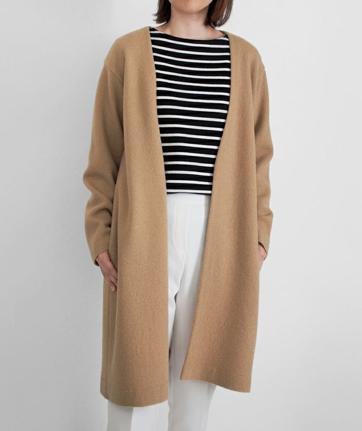 ウール100％強縮ロングカーディガン | Milestone公式オンラインストア