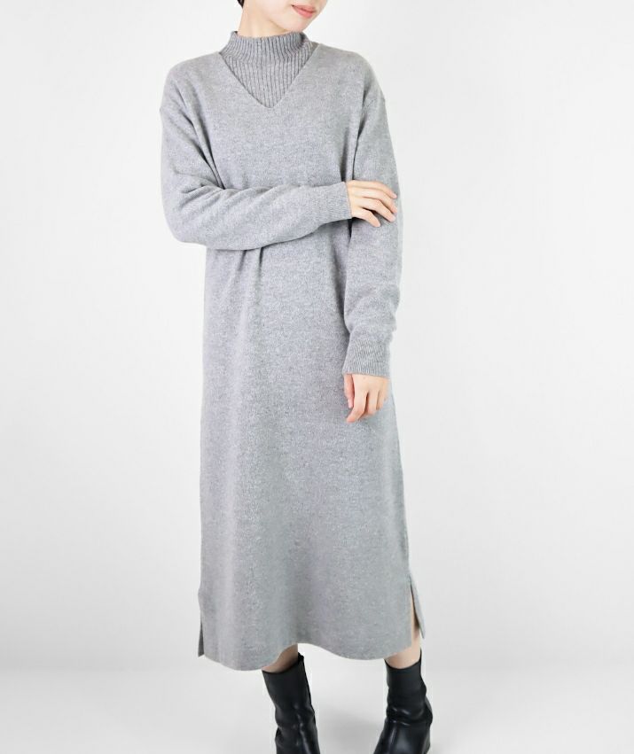 カシミヤ100％Vネックワンピース | Milestone公式オンラインストア