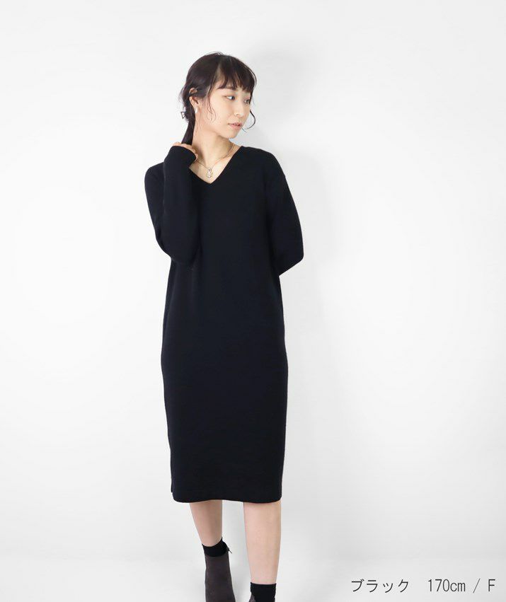 カシミヤ100％Vネックワンピース | Milestone公式オンラインストア