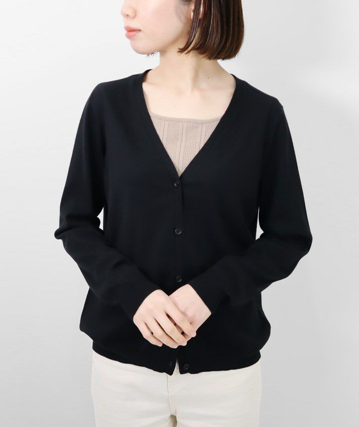 ebure シルクコットンニットVネックカーディガン ライトシルクコットン カーディガン | ebure (Women)/エブール